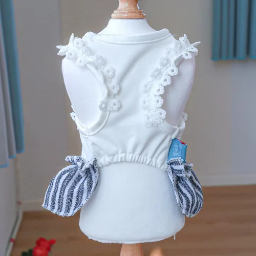 Vista 6 de Chihuahua Yorkies - Vestidos de princesa de verano, lindo vestido de oso, trajes para cachorros para perros pequeños, niña, clip de mariposa a