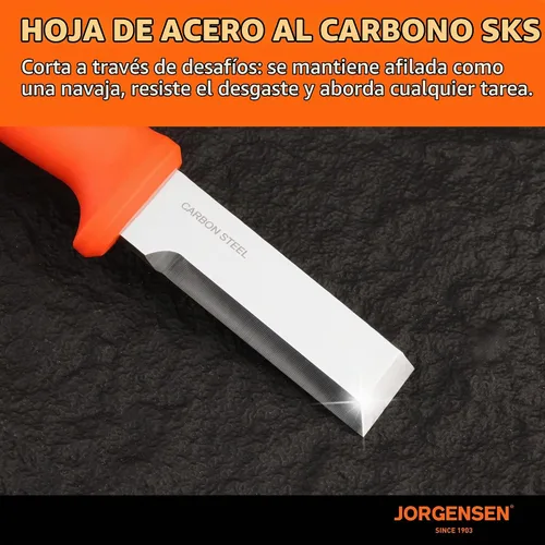 Vista 3 de Jorgensen - Cuchillo cincel de madera con funda, hoja de acero al carbono