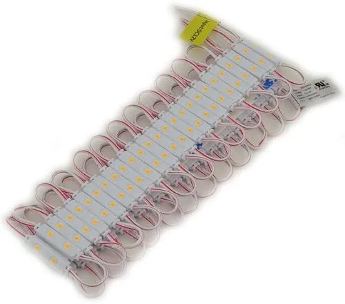 Vista 2 de Cadena UL de 10.9 pies de 50 módulos mini LED resistentes al agua, cada uno con 2 x SMD3528, 12 voltios, blanco cálido, 20142WW