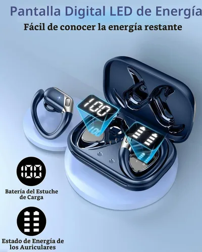 Vista 5 de Auriculares inalámbricos 2026, Bluetooth 5.4 deportivos, sonido de graves profundos de 50 horas con 4 micrófonos ENC con cancelación de ruido, Azul