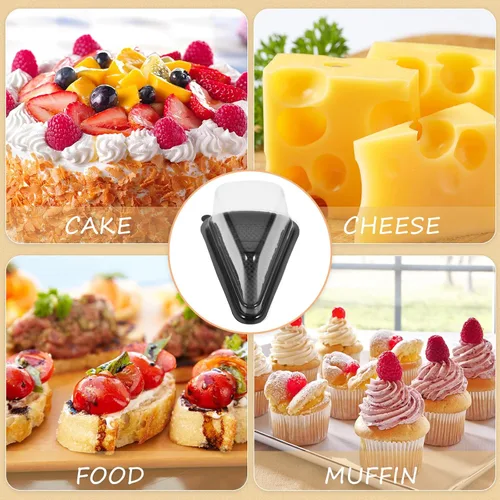 Vista 7 de KICHOUSE 10 piezas de caja de mousse triangular de plástico con tapa transparente, recipiente de pastel reutilizable de grado alimenticio