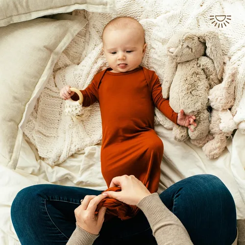 Vista 7 de Vestido de bebé extra alto, viscosa súper suave de bambú recién nacido para bebé niña y niño