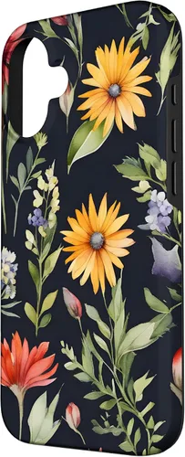 Vista 2 de iPhone 16 Bouquet Acuarela Flores Acuarela Floral Botánico Case