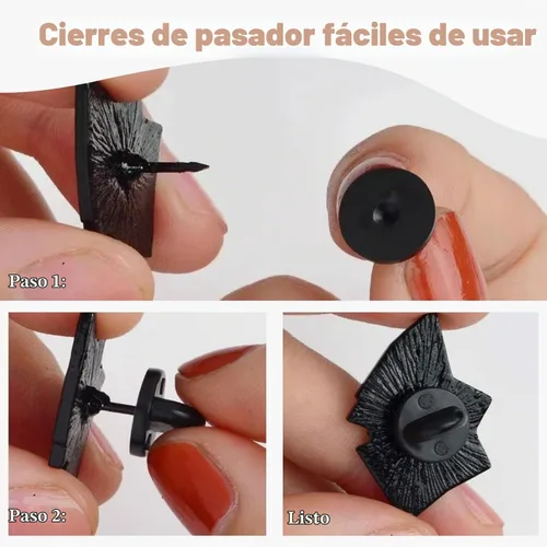 Vista 4 de Lapel Pin Backs, Safety Backs for Brooch Tie Hat Badge Insignia Negro