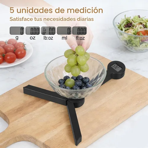 Vista 3 de Báscula plegable de alimentos, báscula digital de cocina, báscula portátil de alimentos para alimentos, mini báscula de bolsillo plegable de gramos