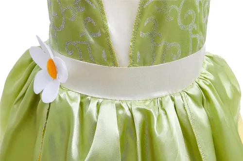 Vista 5 de Lito Angels Disfraz de princesa de rana, disfraz de Halloween para niñas pequeñas, verde