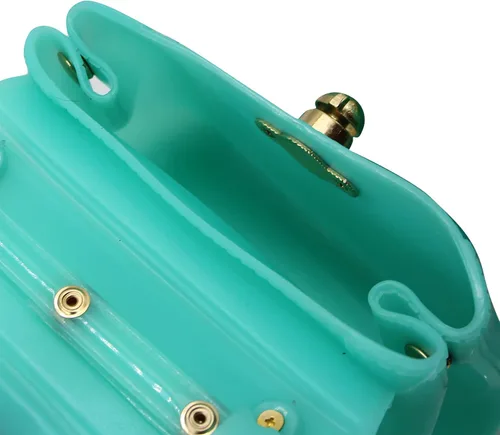 Vista 5 de Bolso pequeño para niñas pequeñas de gelatina de color caramelo, bolso cruzado de hombro, Azulclaro, Elegante, elegante