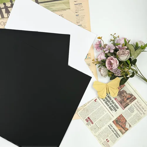 Vista 3 de YINUOYOUJIA Cartulina 12 x 12 pulgadas Papel grueso 30 hojas, cartulina negra de 250 g/m²/92 lb