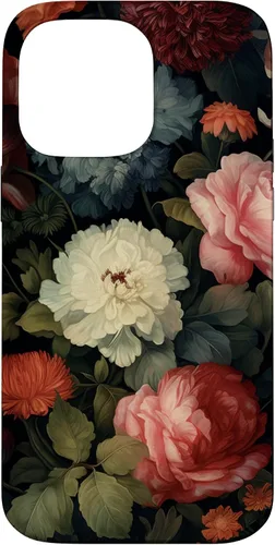 Vista 21 de Vintage Dark Flower Pattern Moody Floral Case for iPhone 16