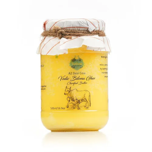 Vista 11 de Indicow Ghee de vaca A2 Desi (180ml (6.08oz), Ghee de vaca A2 (vacas Sahiwal)) Alimentado con pasto, criado en pastizales, grasa de mantequilla