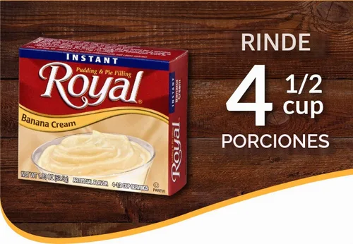 Vista 3 de Royal Mezcla de postre de pudín instantáneo, crema de plátano, sin grasa (12 cajas de 1.85 onzas) (paquete de 12)