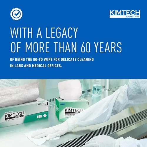 Vista 3 de Kimtech Science Kimwipes - Limpiaparabrisas desechables de 11-4/5 x 11-4/5 pulgadas 34133, paquete de 15, 2940 toallitas Caja emergente, hojas