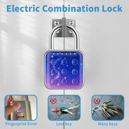 Vista 2 de Cerradura de combinación, cerradura de combinación para casillero, cerradura de casillero y cerradura de casillero de gimnasio - Alta seguridad
