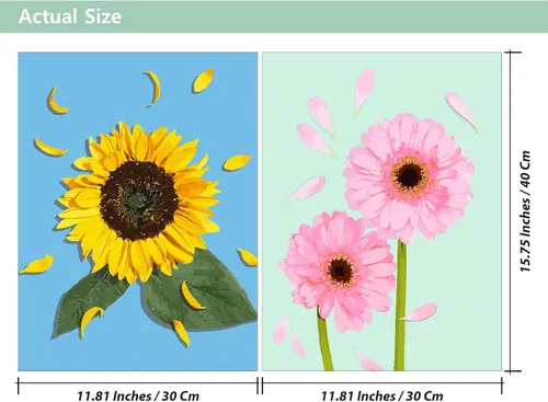 Vista 9 de LikeyFactory Kit de pintura por números para adultos, paquete de 2 lienzos enrollados de 12 x 16 pulgadas con pinceles, pinturas acrílicas, juego