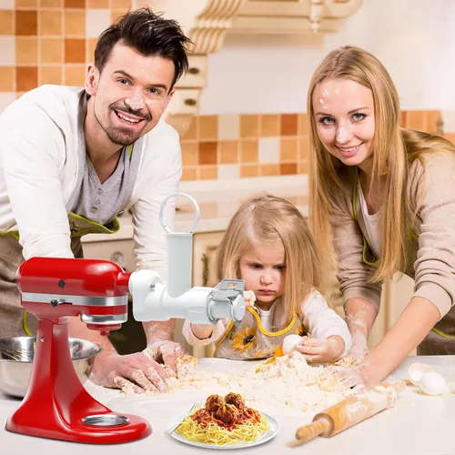 Vista 7 de Accesorio para hacer pasta para batidora de pie Kitchenaid con 6 formas diferentes de salida de pasta, duradero para accesorios y herramientas