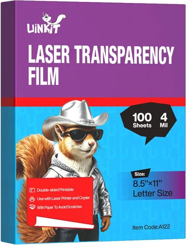 Vista 11 de Uinkit OHP Película de transparencia de 4 x 6 pulgadas, 50 hojas, hojas de transparencia láser 100% transparente para impresora láser y copiadora