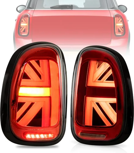 Vista 11 de Ensamble de luces traseras VLAND Compatible con BMW Mini R50 R52 R53 2001-2006, lámpara trasera Union Jack con DRL dinámico, luz trasera con señal