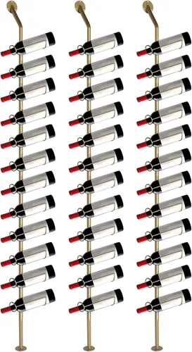 Vista 8 de Storage Wall Rack for 12 Wine Bottles Gold Iron 3/6 Pack