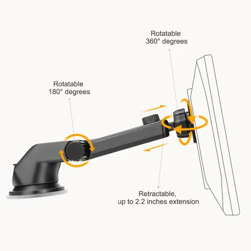 Vista 6 de Soporte de montaje universal de ventosa para automóvil fijo en el parabrisas o tablero, adecuado para 7 pulgadas, 9 pulgadas, 10 pulgadas, portátil