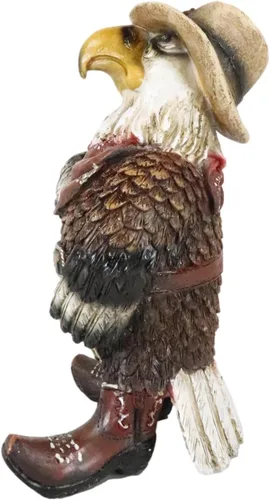 Vista 3 de Ebros Gift Country Western Comical Cowboy Eagle Sheriff con bufanda, sombrero y botas, estatuilla rústica de granja, decoración de águilas