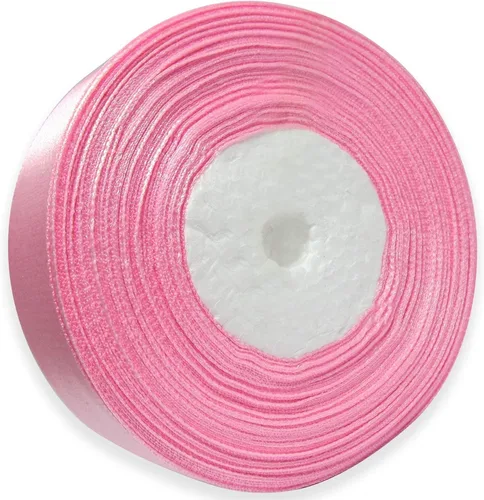 Vista 6 de Cinta de satén de 1 pulgada de color rosa bailarina de doble cara, 25 yardas, rollo de cinta sólida de satén para boda, día de San Valentín