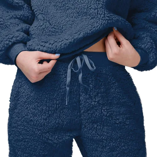 Vista 4 de FOCO NCAA - Conjunto de pantalones de camisa Sherpa para mujer