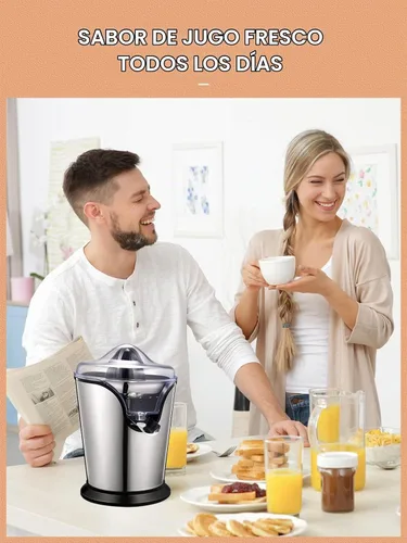 Vista 9 de FOHERE Exprimidor de Jugo de Naranja Exprimidor Eléctrico de Cítricos con Dos Conos Intercambiables Adecuado para Naranja, Limón y Pomelo, Acero