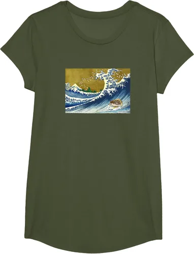 Vista 26 de Camiseta de surf japonés con diseño de erizo Azul Marino