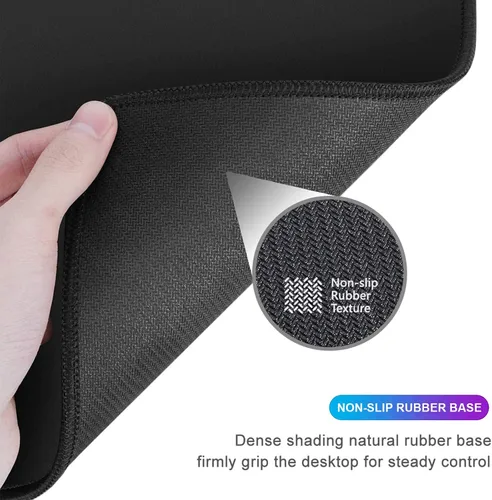 Vista 7 de Alfombrilla de mouse extragrande para juegos personalizada con base de goma antideslizante, bordes cosidos, alfombrilla de mouse lavable, teclado