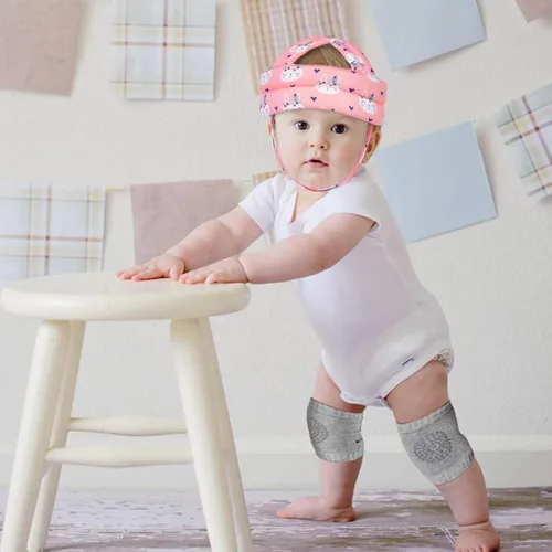 Vista 2 de TORASO Casco de bebé, casco de bebé para gatear, gorro de parachoques con cojín de cabeza, protector suave para niños pequeños que aprenden a