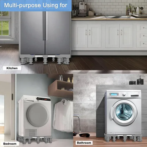 Vista 6 de Mini soporte para nevera, pedestal de lavandería de 29 pulgadas, ajuste universal, pedestal para lavadora Soporte ajustable para lavadora