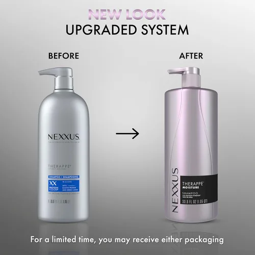Vista 3 de Champú hidratante Nexxus Therappe Ultimate Moisture para cabello seco libre de siliconas, hidratante ProteinFusion con proteína de elastina y caviar