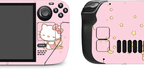 Vista 2 de Calcomanías protectoras de vinilo de gato rosa de anime, cubierta protectora de placa frontal para cubierta de equipo S