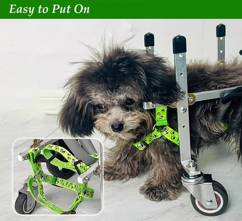Vista 8 de Dog Wheelchair Light Weight Dog Wheelchair for Back Legs, 4 Wheel Pet Wheelchair Cart for Hind Limb Weakness Doggie, Support Leg and Belly Dog