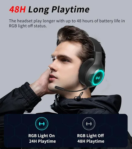 Vista 4 de HECATE by Edifier G33BT - Auriculares inalámbricos para juegos con micrófono desmontable, auriculares Bluetooth para PC, PS5, PS4, Nintendo Switch