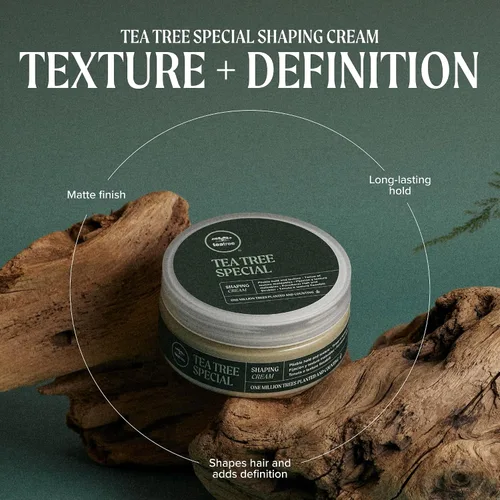 Vista 3 de Crema moldeadora Tea Tree, crema para peinar el cabello, fijación duradera, acabado mate, para todo tipo de cabello