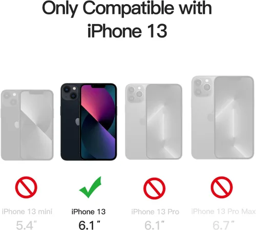 Vista 2 de JETech Funda magnética para iPhone 13 de 6.1 pulgadas, compatible con MagSafe, translúcida mate, delgada, a prueba de golpes, color negro
