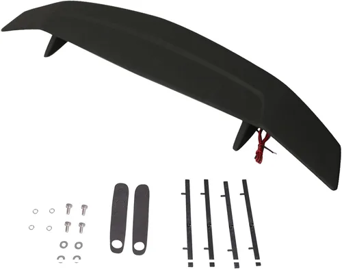 Vista 7 de Alerón universal para maletero de coche con tercera luz de freno estilo Negro mate