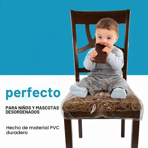 Vista 4 de Houseables Fundas de plástico para sillas, fundas de asiento de plástico para sillas de comedor, protectores de asiento, vinilo, impermeable