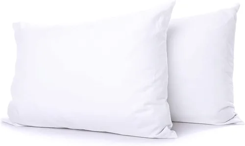 Vista 18 de Juego de 2 fundas de almohada de lujo para dormir con funda suave y transpirable, 100% algodón, 800 hilos, almohadas de rayas azul claro estándar