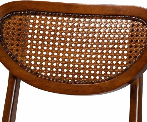 Vista 6 de Baxton Studio Hesper - Juego de 2 sillas de comedor, color marrón nogal/marrón claro
