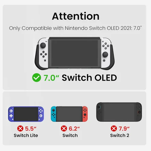 Vista 2 de Switch OLED Case with Flip Game Storage, KIWIHOME Dockable Protective Case for Nintendo Switch OLED 2021 TPU Grip Portable Cover Accessories, Black