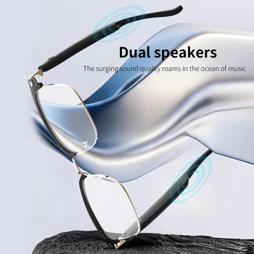 Vista 6 de Lentes inteligentes de audio Bluetooth, lentes de sol fotocromáticos para hombres y mujeres, micrófono y altavoces con sonido de oído abierto