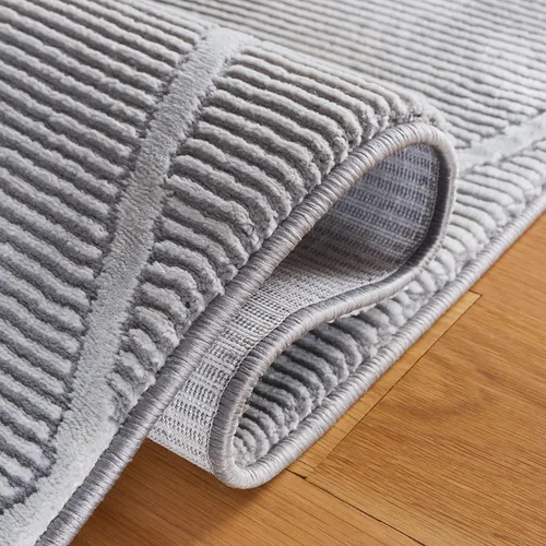 Vista 5 de SAFAVIEH Alfombra de área de 8 x 10 pies – Colección Revive – Grande – Gris, patrón de enrejado, no desprende pelusa y fácil limpieza, ideal