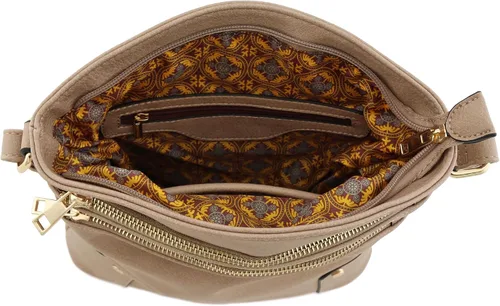 Vista 38 de Bolso cruzado grande con triple bolsillo con cremallera.