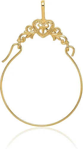Vista 3 de IceCarats Collar de corazón de filigrana antigua de oro amarillo de 14 quilates con colgante de amor
