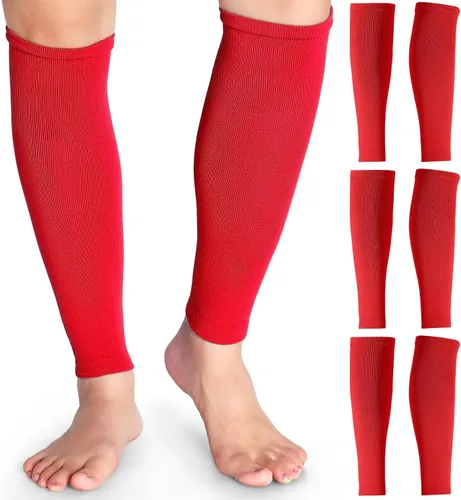 Vista 8 de 4 Pairs Leg Sleeves to Accompany Grip Socks Calf Compression for Soccer, Football, Basketball, Match Your Team Kit
