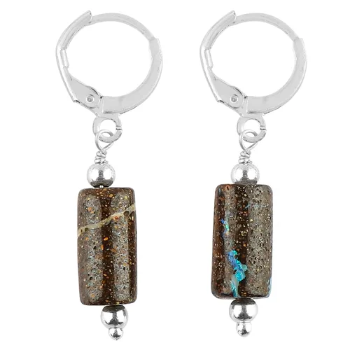 Vista 49 de Aretes de aro de cristal afganita natural Piedras afganas de alto grado Aretes chapados en plata Gota lisa Joyas de piedras preciosas hechas