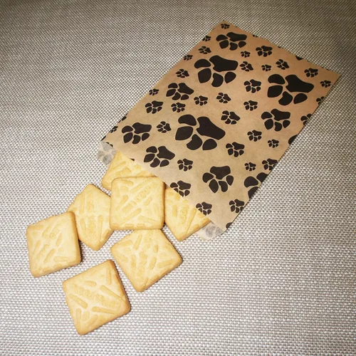 Vista 4 de CuteBox Pawprint - Bolsas de regalo de papel plano de estraza de 100 unidades (5 x 7 pulgadas) para manualidades, recuerdos de fiesta, venta al por