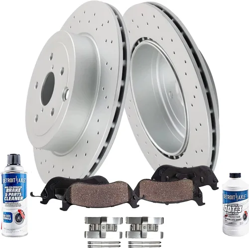 Vista 29 de Detroit Axle - Kit de freno delantero para Ford 2000-2005 Excursion 1999-2004 F-250 F-350 Super Duty Pinza de freno de disco con soporte Pastillas